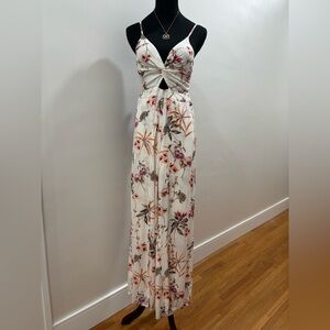 433. Ills Illa Ivory Floral Twist-Front Jumpsuit